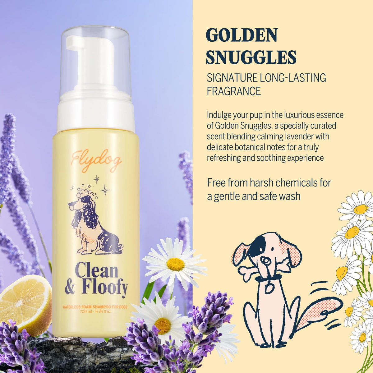 Dry Dog Shampoo with Glove No Rinse Spray Foam Y704393
