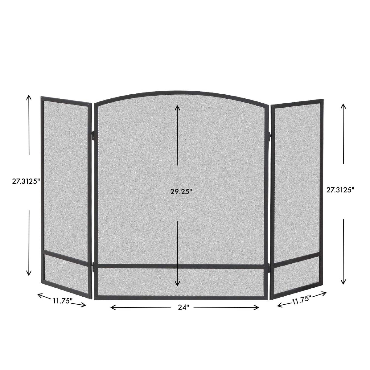 3-Panel Arch Screen with Double Bar B59703