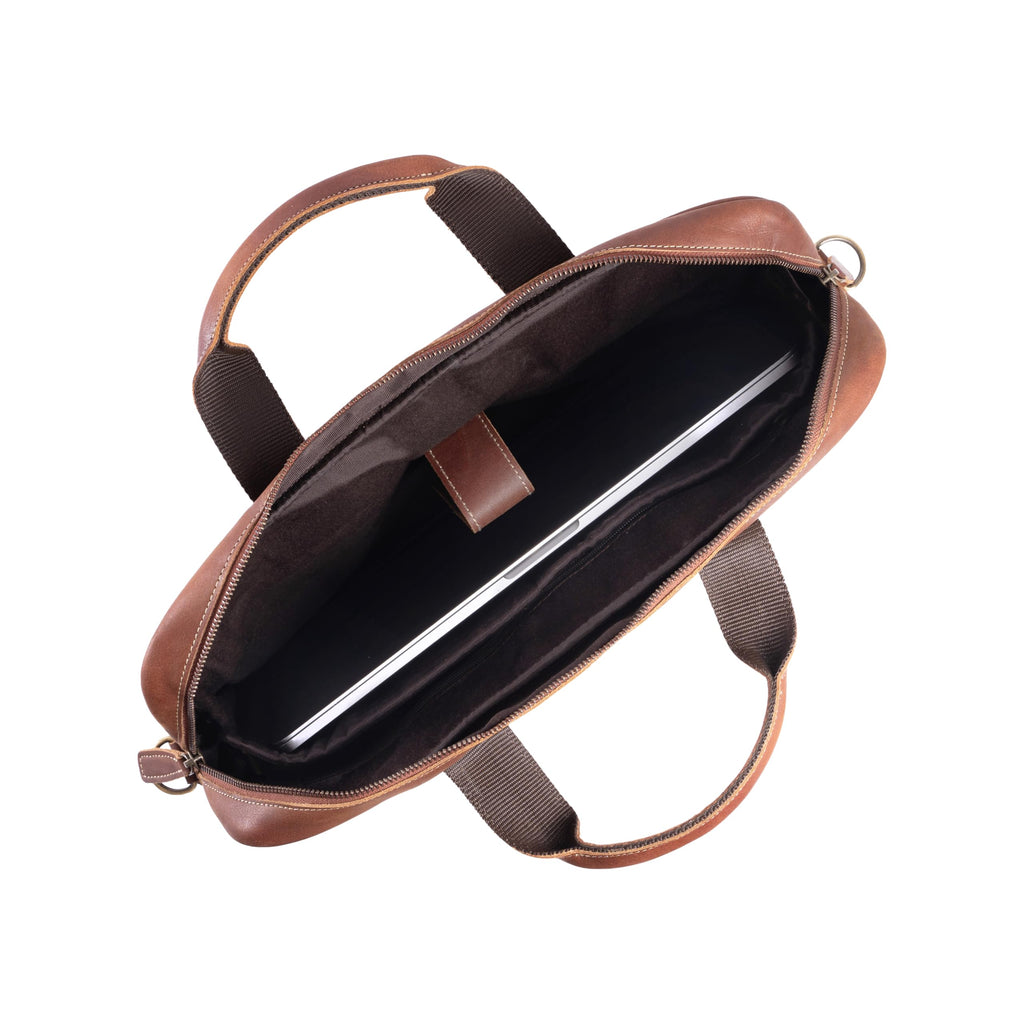 16 Inch Leather Laptop Messenger Bag W88232