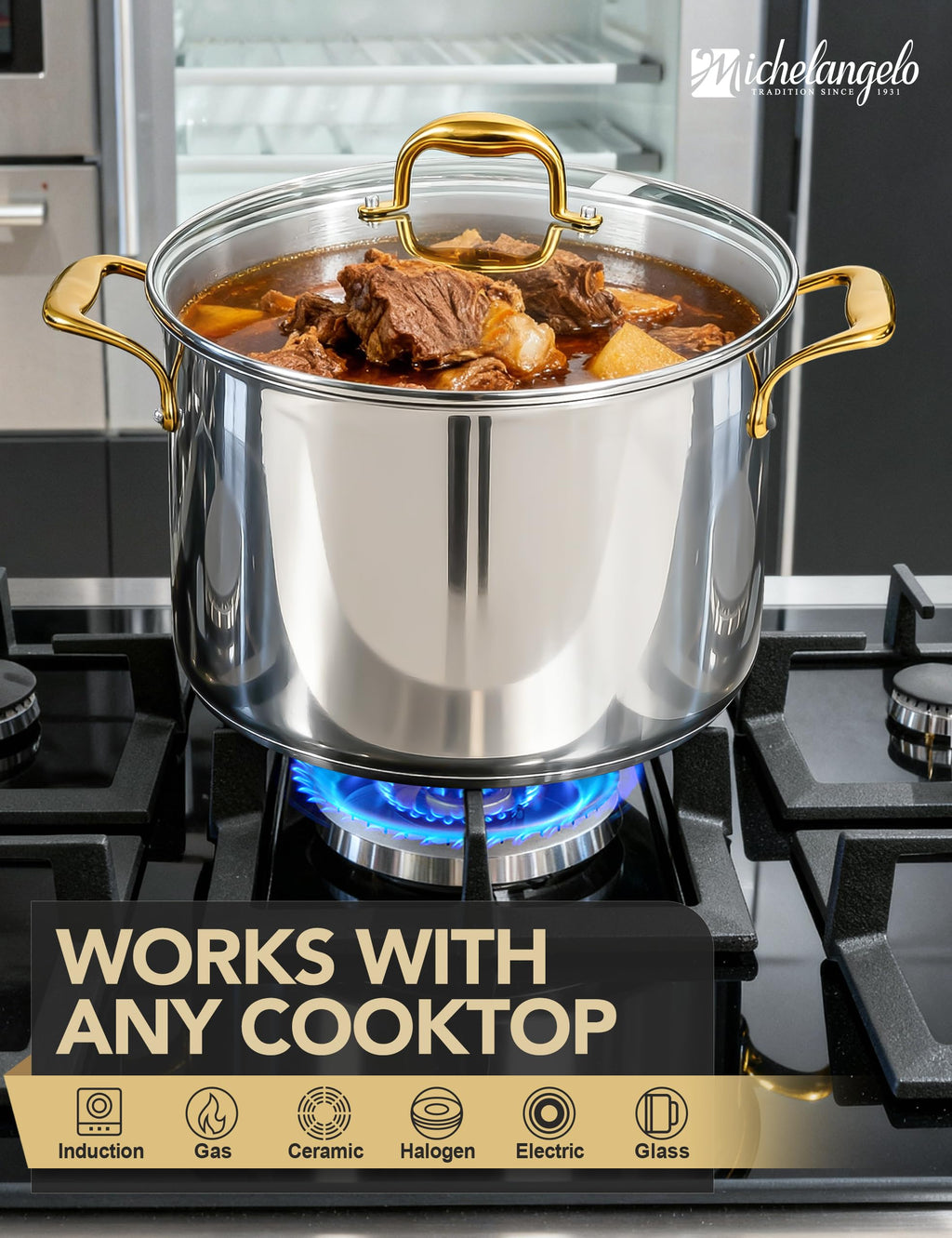 20 Quart Stainless Steel Stock Pot with Lid A82302