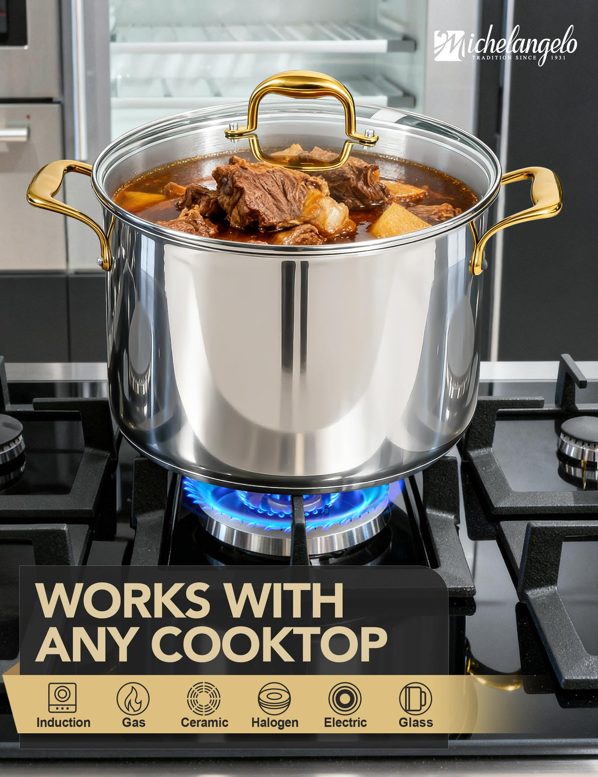 20 Quart Stainless Steel Stock Pot with Lid A82302