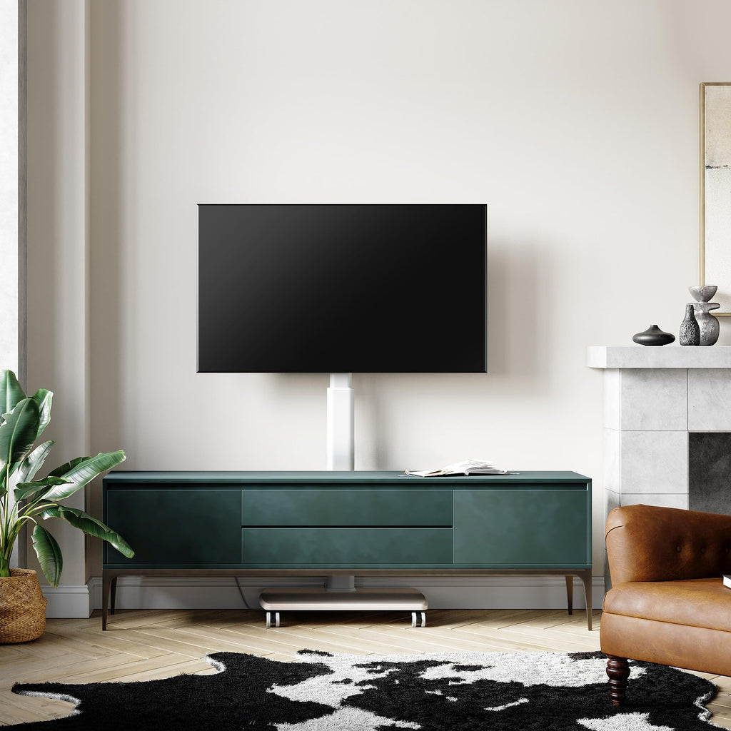 White Rolling TV Stand for 32-75 Inch TVs Y455953