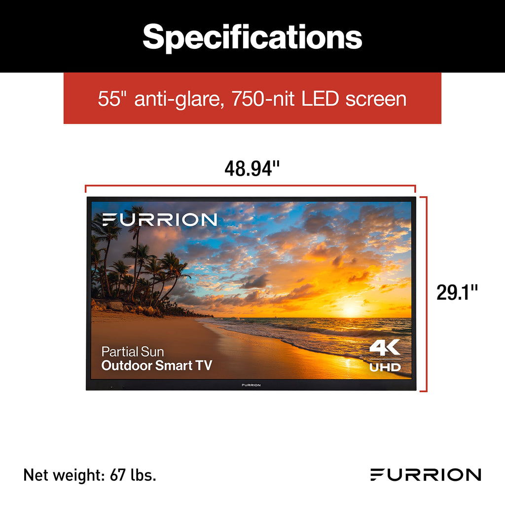 55-Inch 4K Weatherproof Outdoor Smart TV with HDR10 Y96935