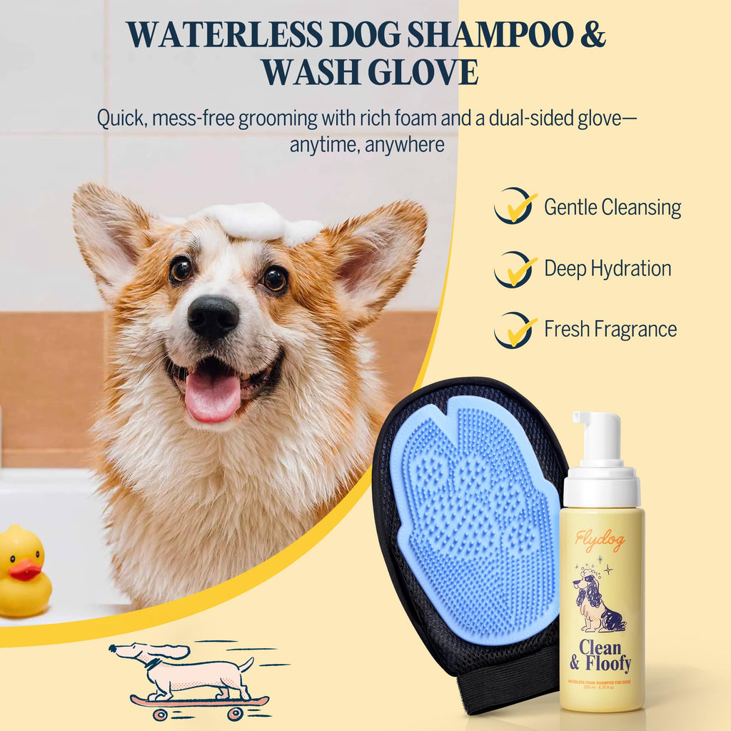 Dry Dog Shampoo with Glove No Rinse Spray Foam Y704393