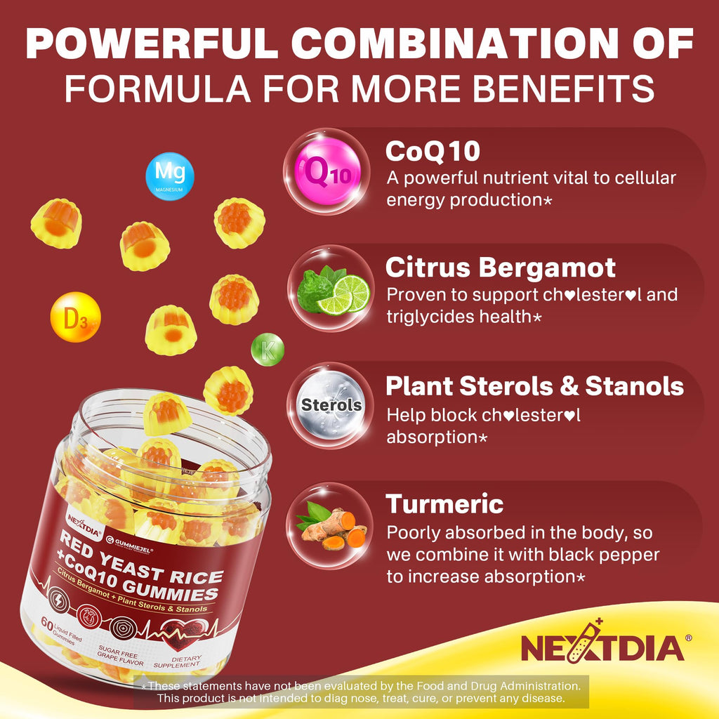 Red Yeast Rice Gummies 2400MG with CoQ10 Q791834