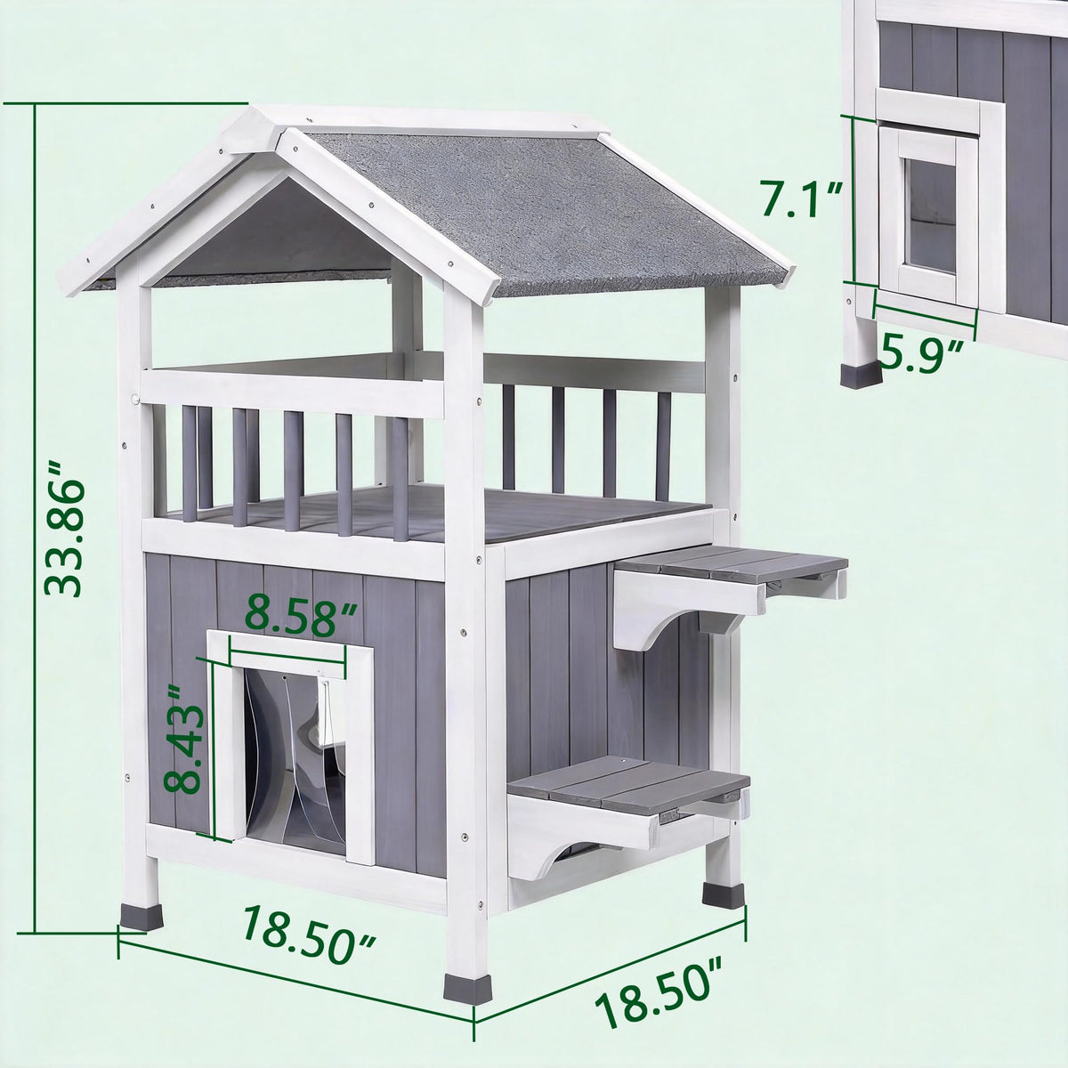 Large Wooden Insulated Outdoor Cat House B2662