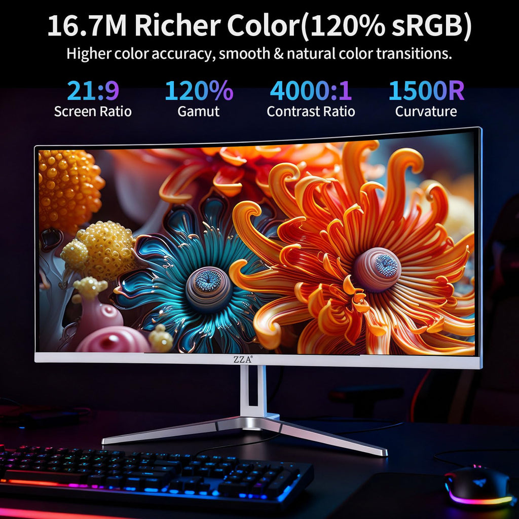 White 34'' Curved Ultrawide Gaming Monitor X949183