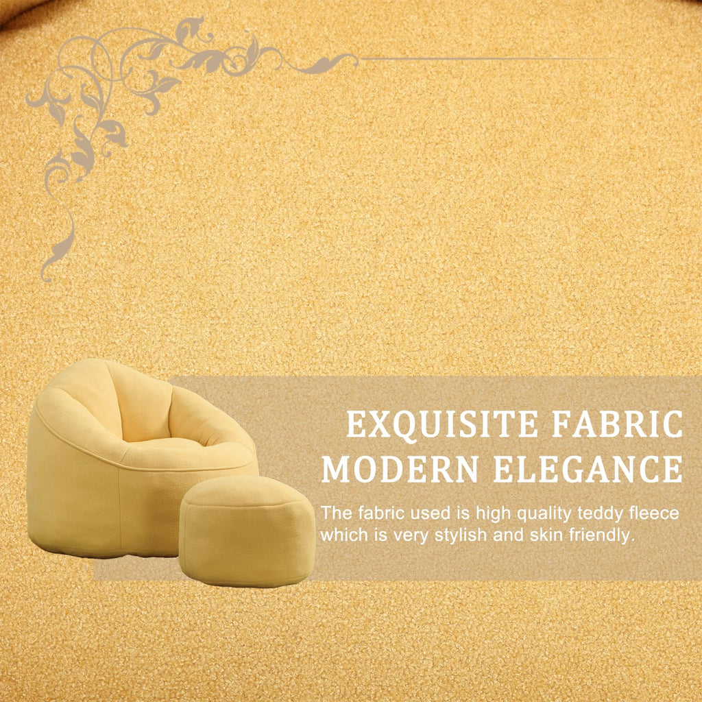 Large Memory Foam Bean Bag Lounger with Footrest U1896