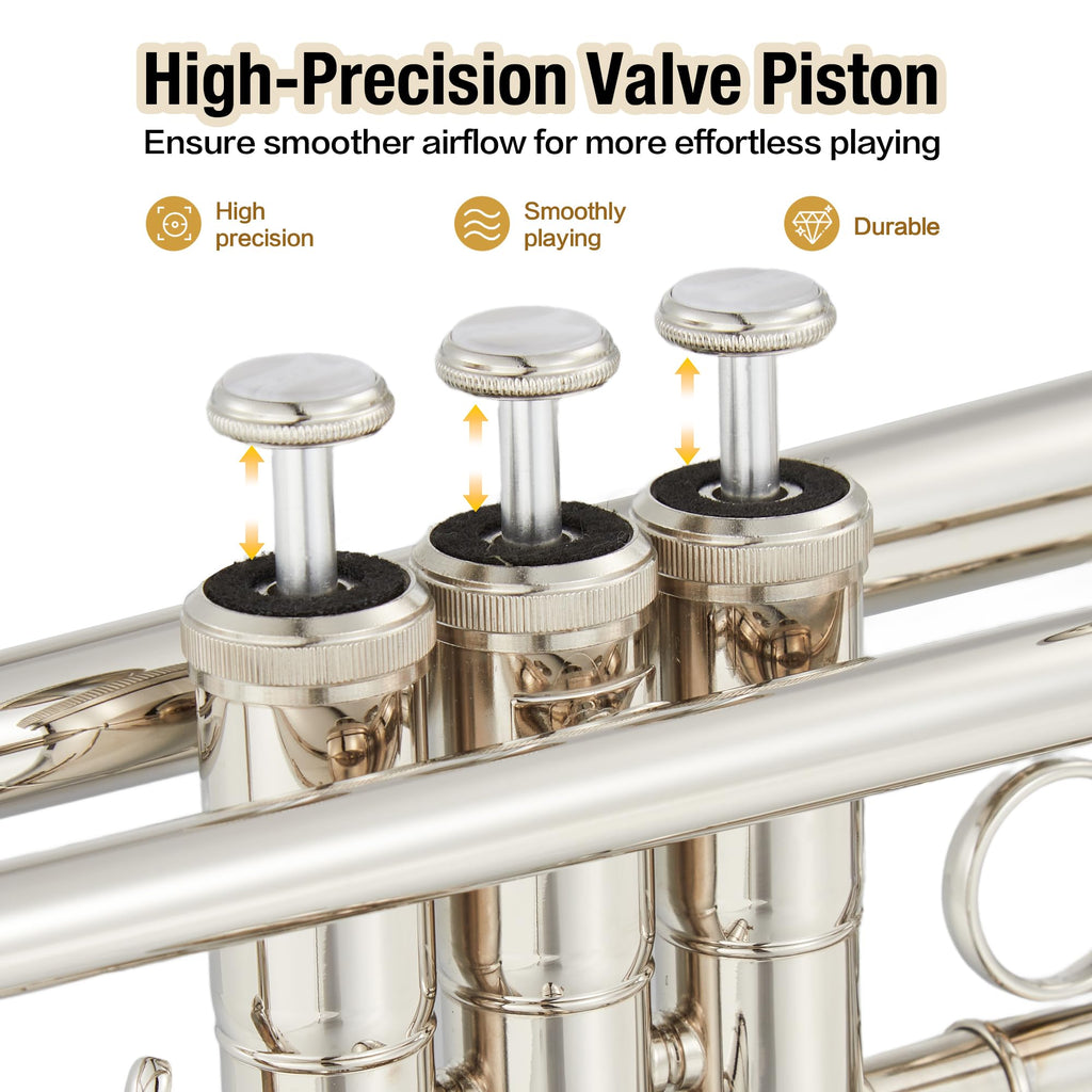 Nickel-Plated Brass Trumpet with Hard Case Z4842