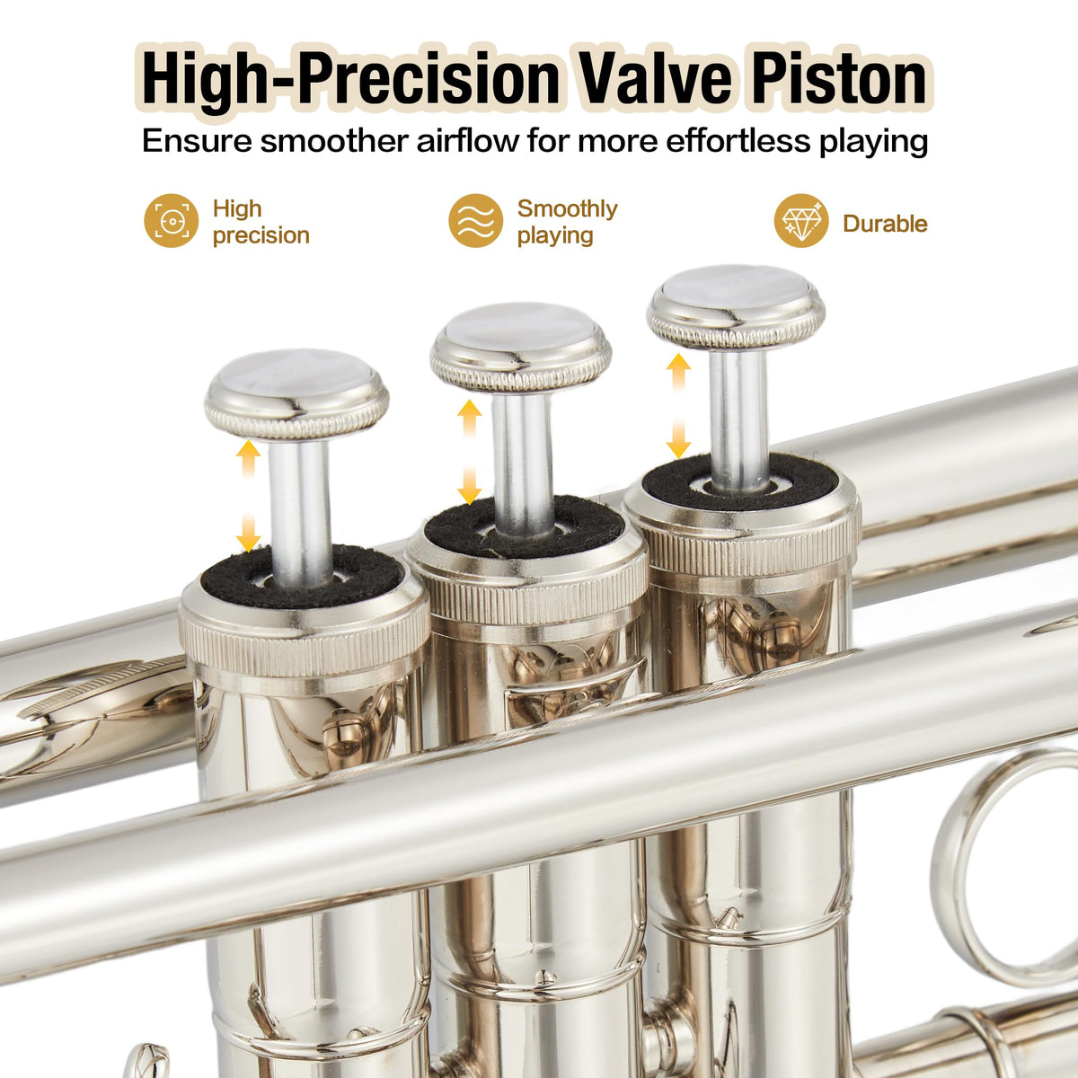 Nickel-Plated Brass Trumpet with Hard Case Z4842