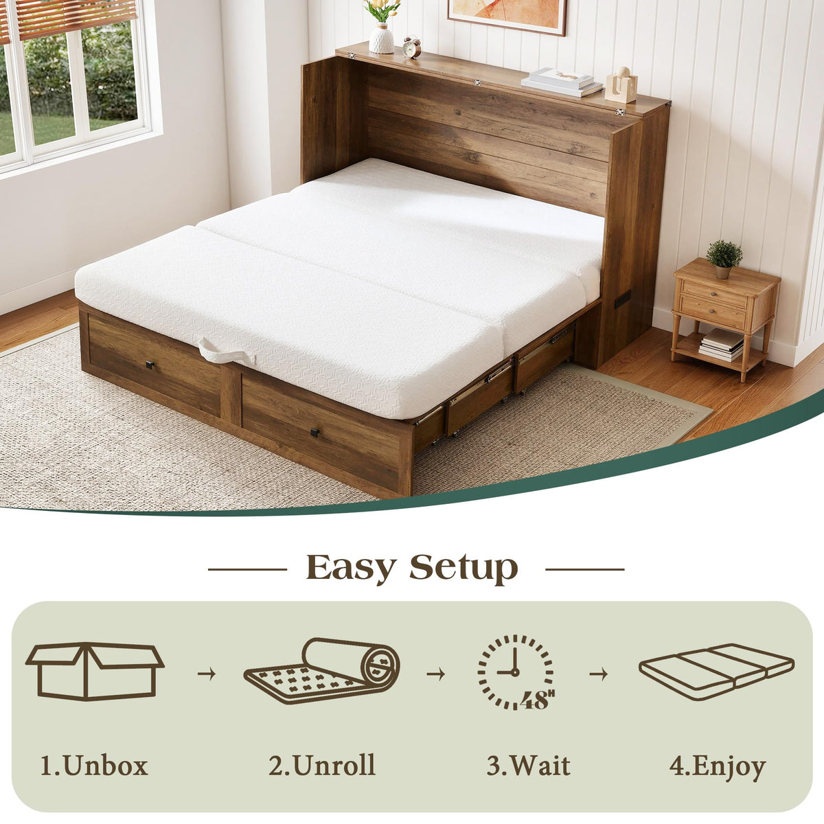 Queen Foldable Memory Foam Mattress with Cooling Gel N57202