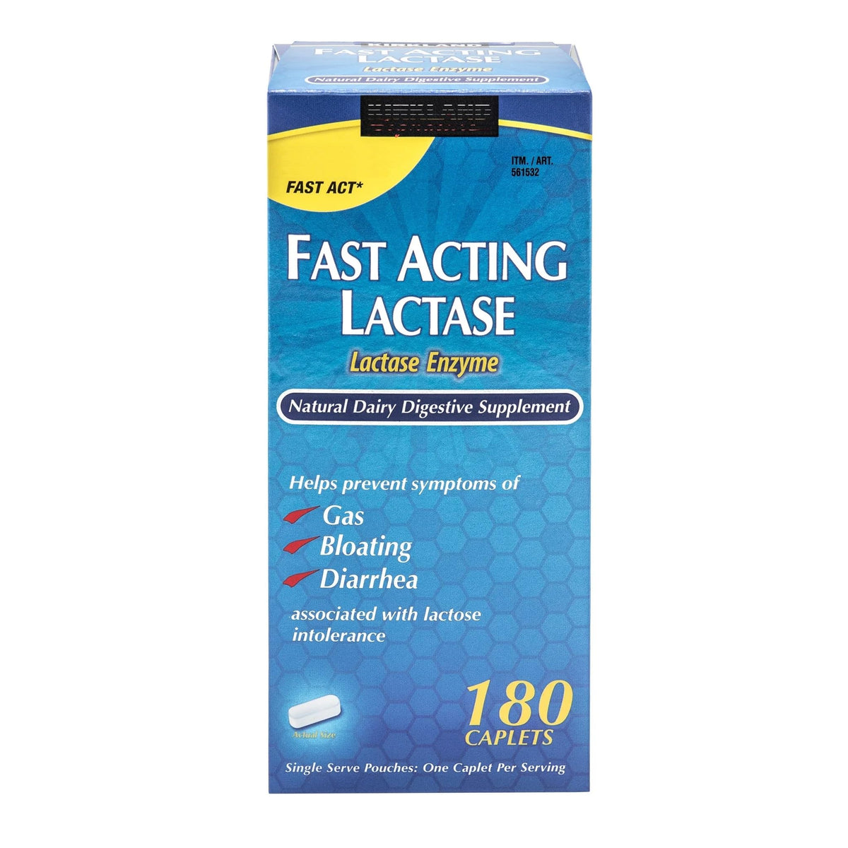 Fast Acting Lactase 9000 FCC Units 180 Caplets D6980