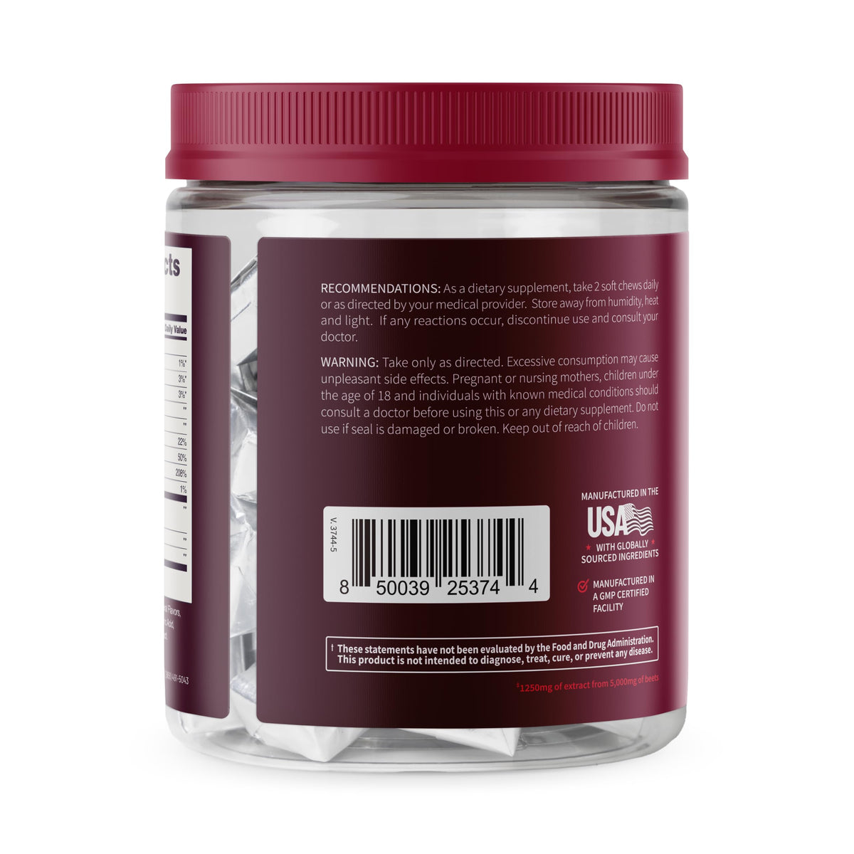 Beet Root Extract & CoQ10 Soft Chews, Mixed Berry, 60 Ct C744