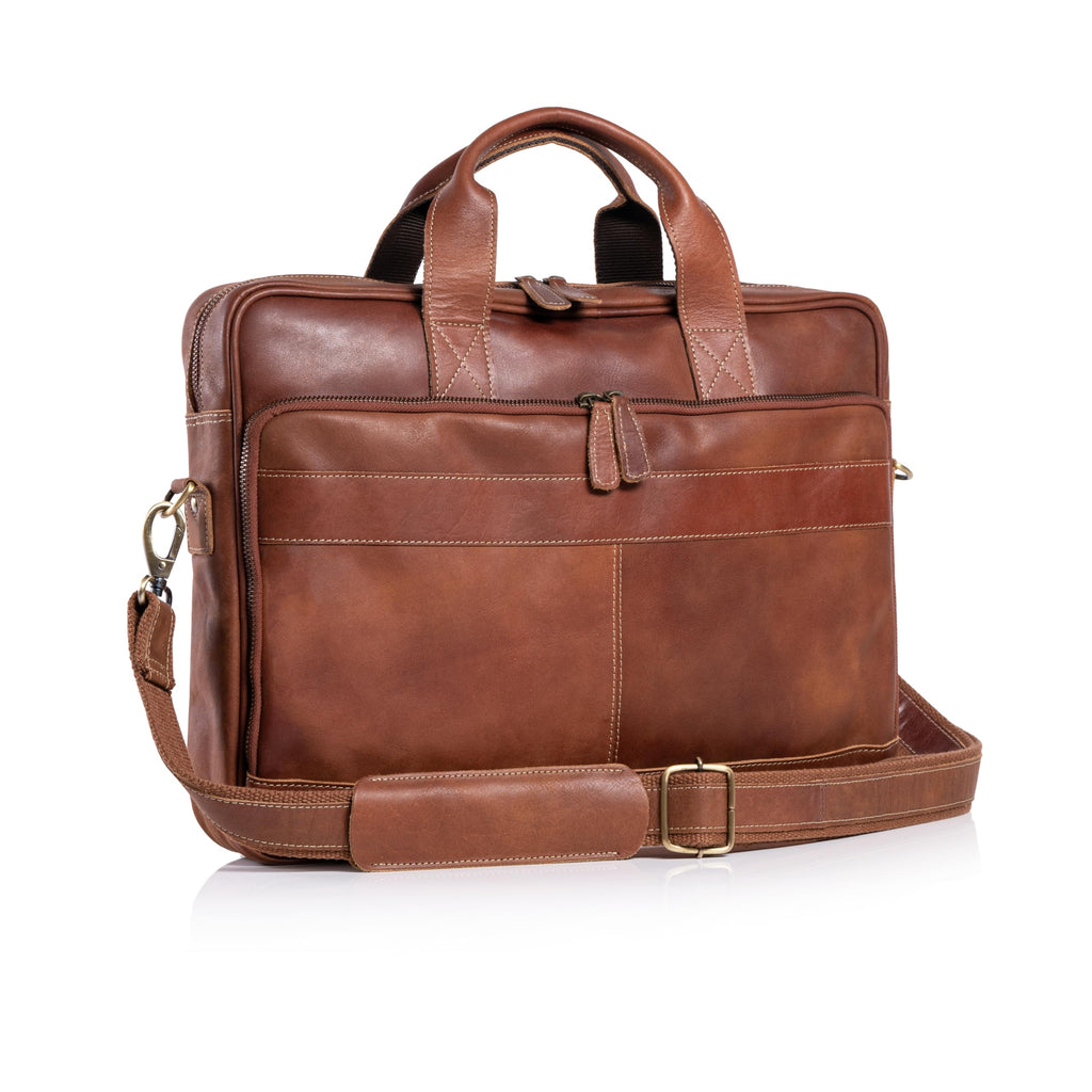 16 Inch Leather Laptop Messenger Bag W88232