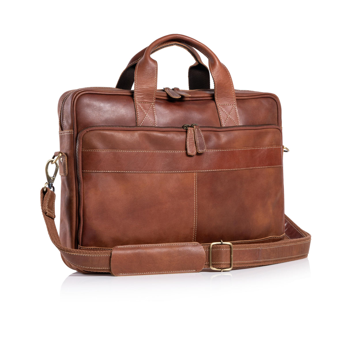 16 Inch Leather Laptop Messenger Bag W88232