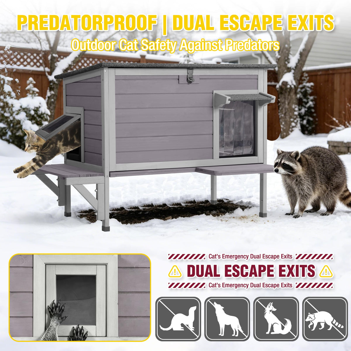 Heated Outdoor Cat House with Heating Pad X284