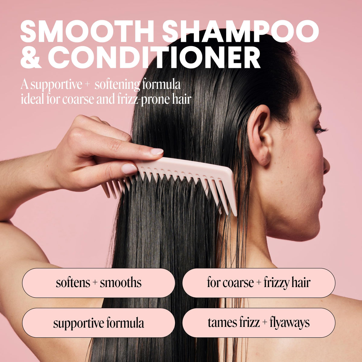 Smooth Shampoo + Conditioner Set 2 Count 27 oz Coconut Oil Shea Butter T709