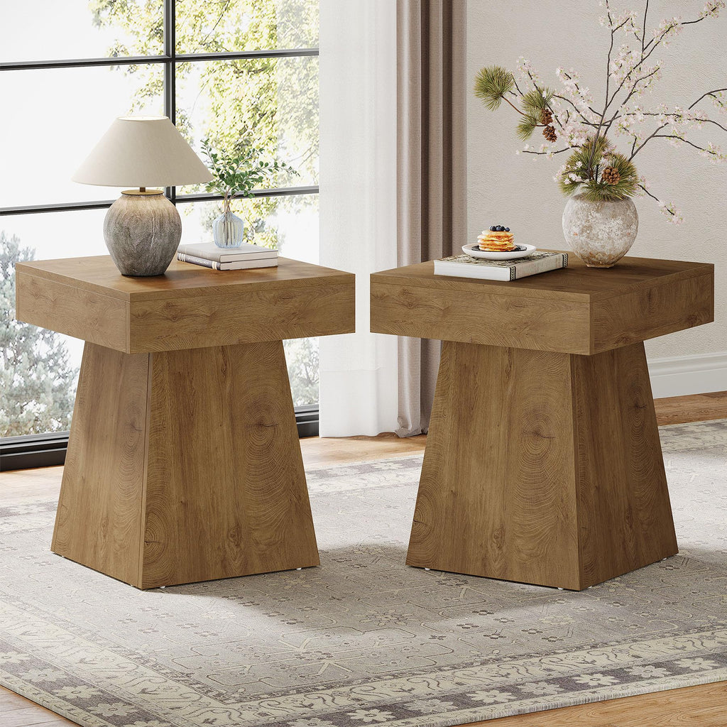 Small End Table Set of 2 Light Brown A98769