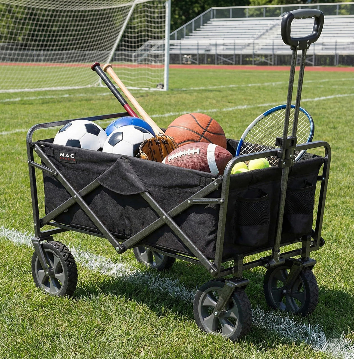 Collapsible Folding Outdoor Utility Wagon, Black X54066