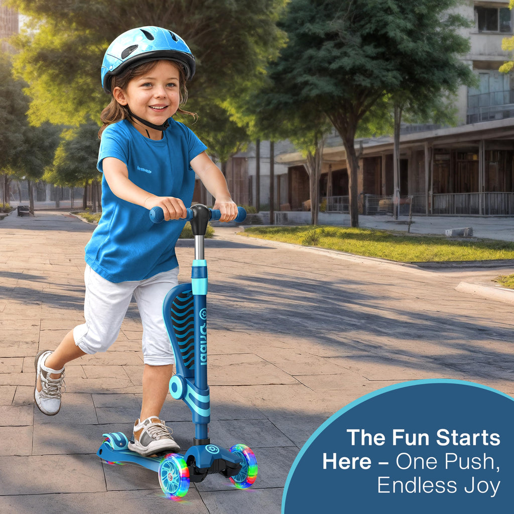 Blue 3 Wheel Scooter with Seat for Kids Q272