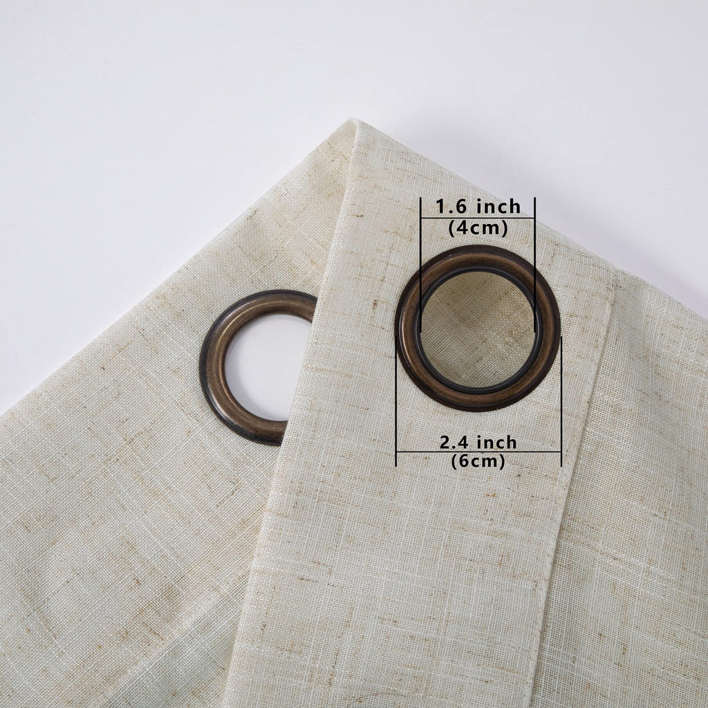 Beige Linen Curtains 2 Panels 84 Inches Long L9598