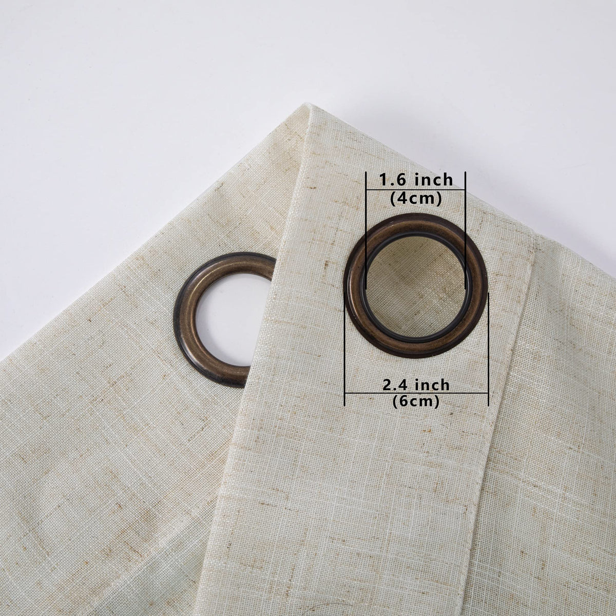 Beige Linen Curtains 2 Panels 84 Inches Long L9598