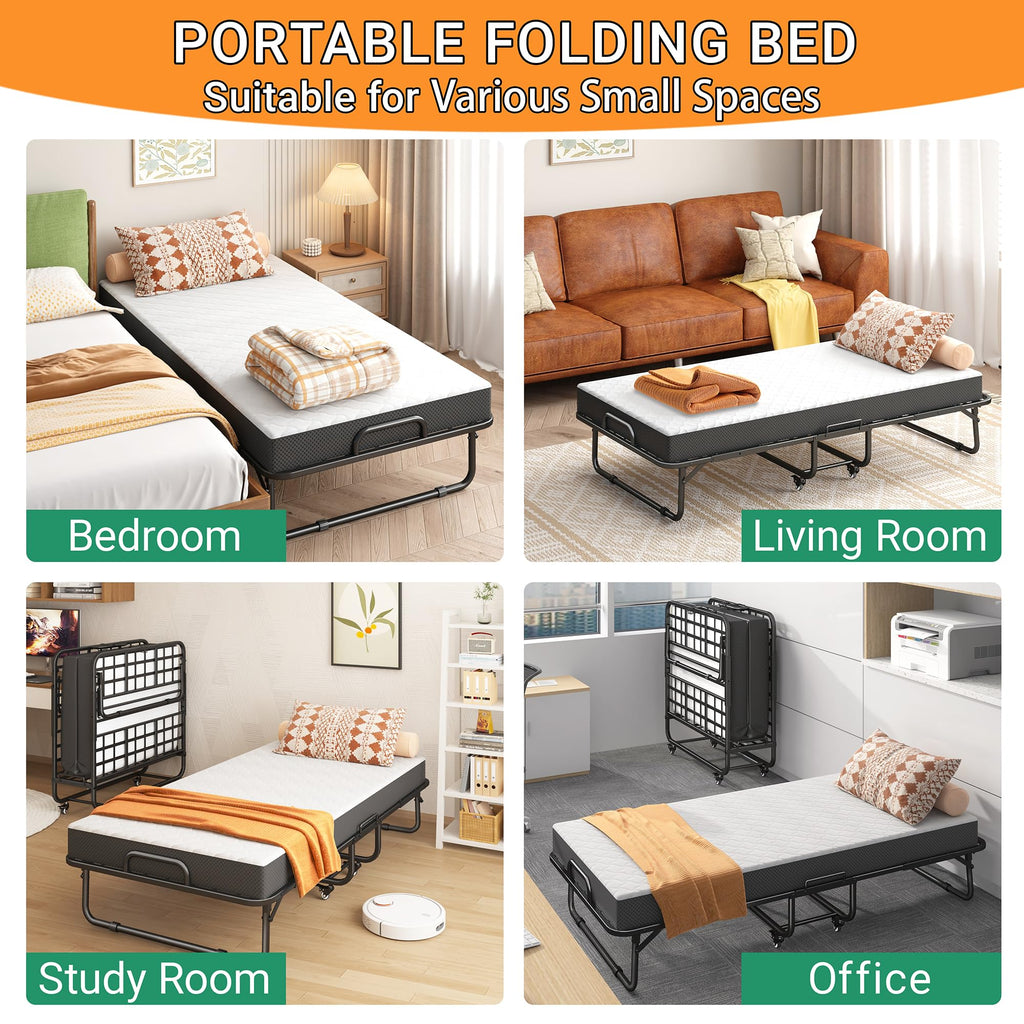 75" x 39" Folding Bed with 5" Memory Foam Mattress B33882