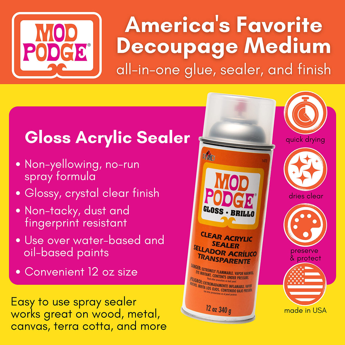 Acrylic Sealer Spray, 12 ounce, Gloss P9524