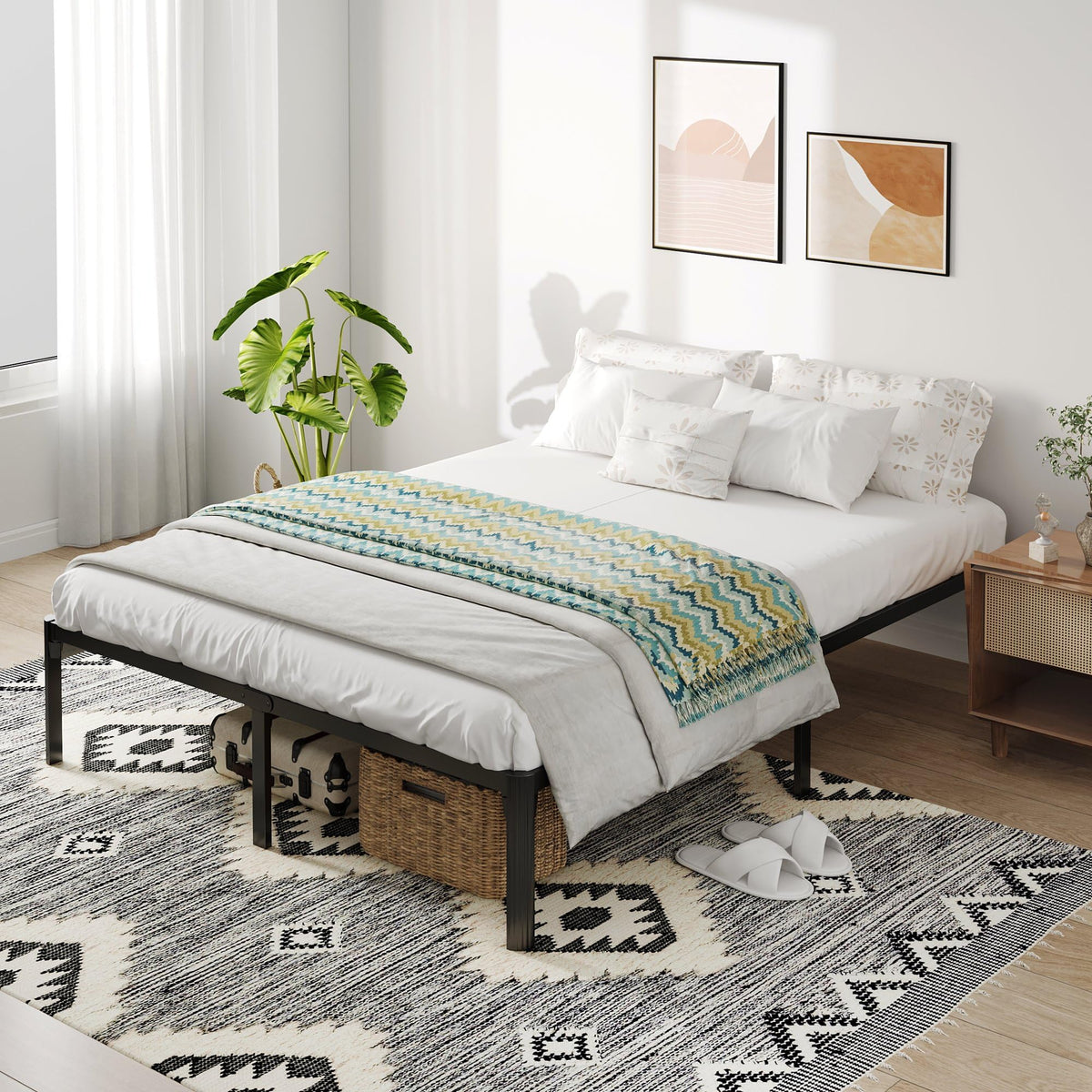 Queen Bed Frame with Headboard Footboard U5471
